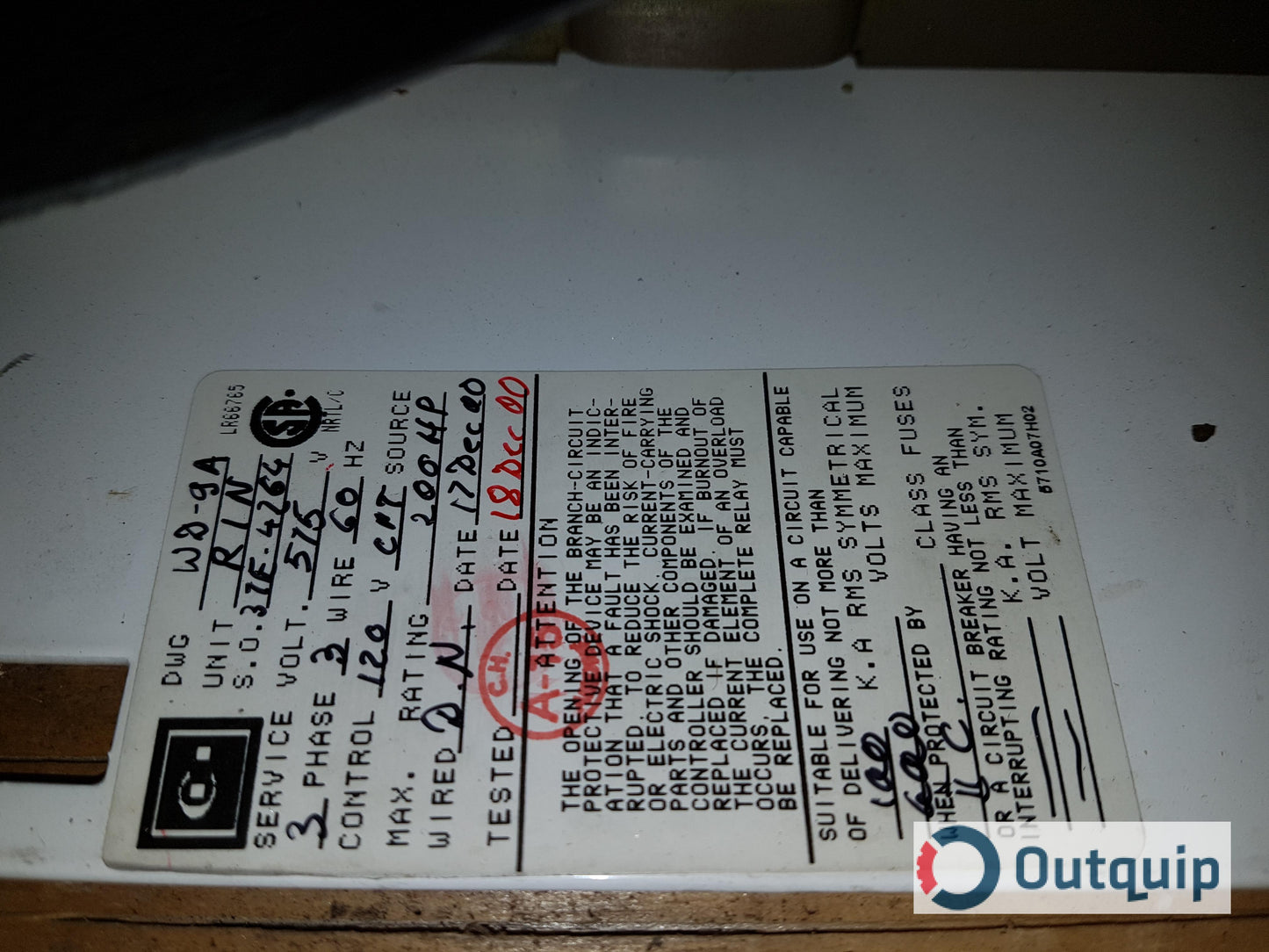 STARTER, CUTLER-HAMMER SIZE 5 ADVANTAGE PART #W5H20460-A C/W DOOR & W-METER FOR FREEDOM