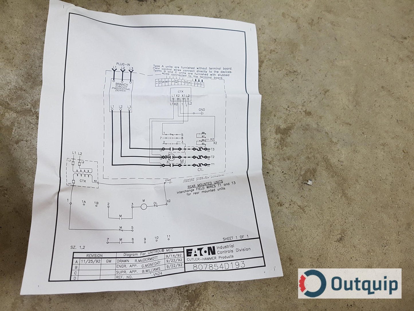 STARTER,SIZE 2 CUTLER-HAMMER FVNR PART #CALG82021,600 VOLT, 3 PHASE,60 AMP FOR FREEDOM