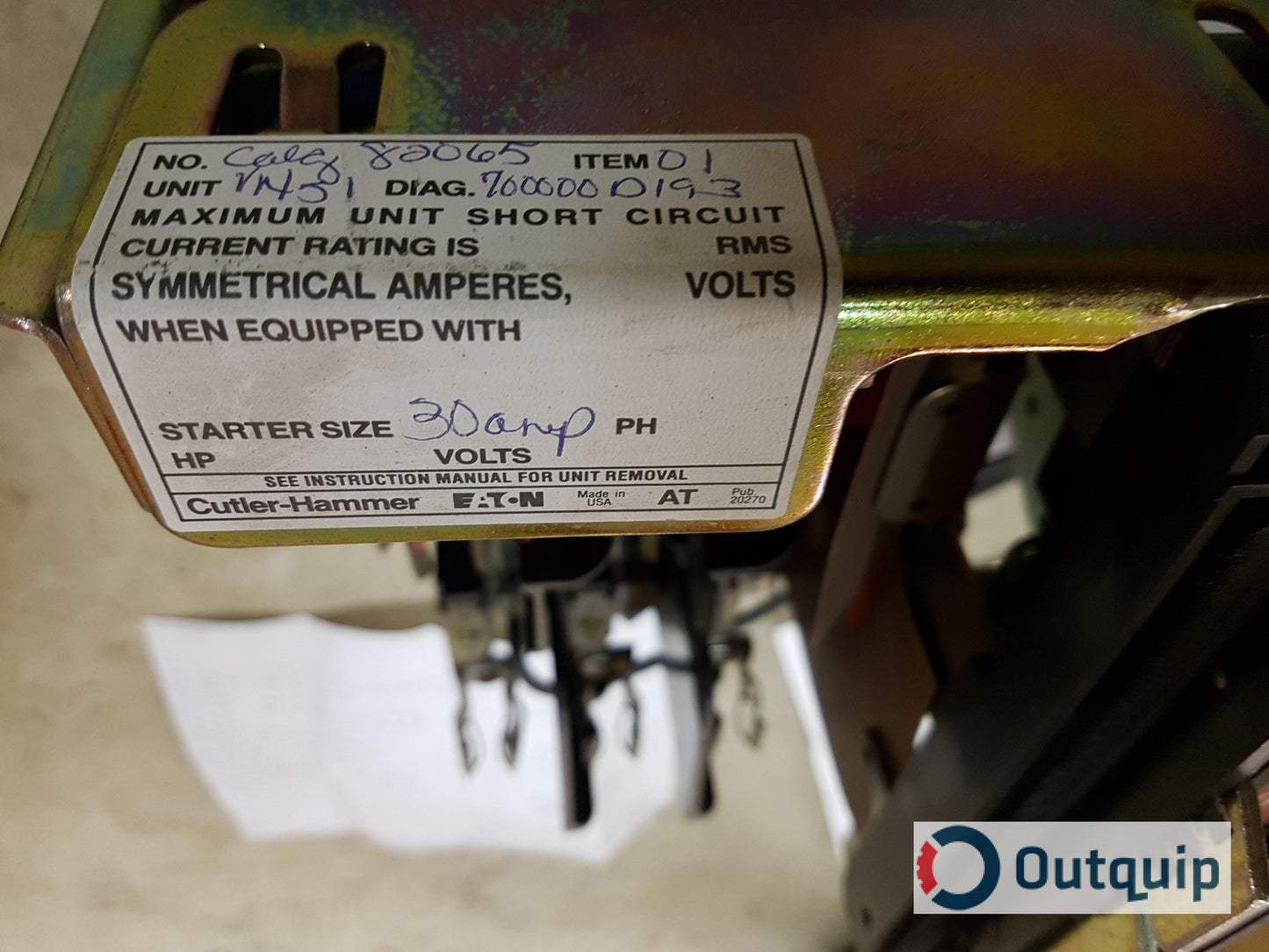 SWITCH,DISCONNECT 30 AMP C/W HRC FORM II CLASS C FUSE CLIPS DOOR & HARDWARE FOR CUTLER-HAMMER