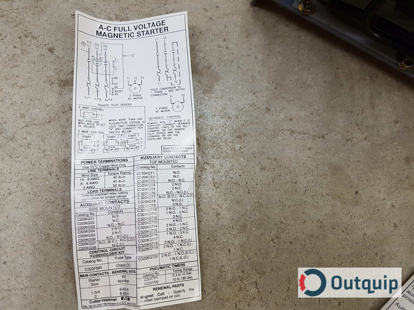 STARTER,SIZE 2 CUTLER-HAMMER FVNR PART #CALG82021,600 VOLT, 3 PHASE,60 AMP FOR FREEDOM
