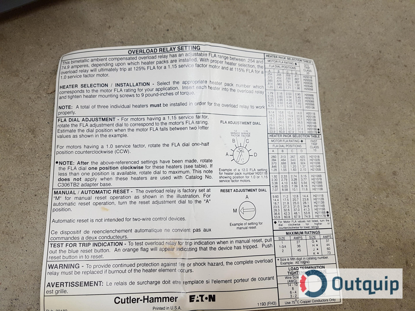 STARTER,SIZE 2 CUTLER-HAMMER FVNR PART #CALG82021,600 VOLT, 3 PHASE,60 AMP FOR FREEDOM