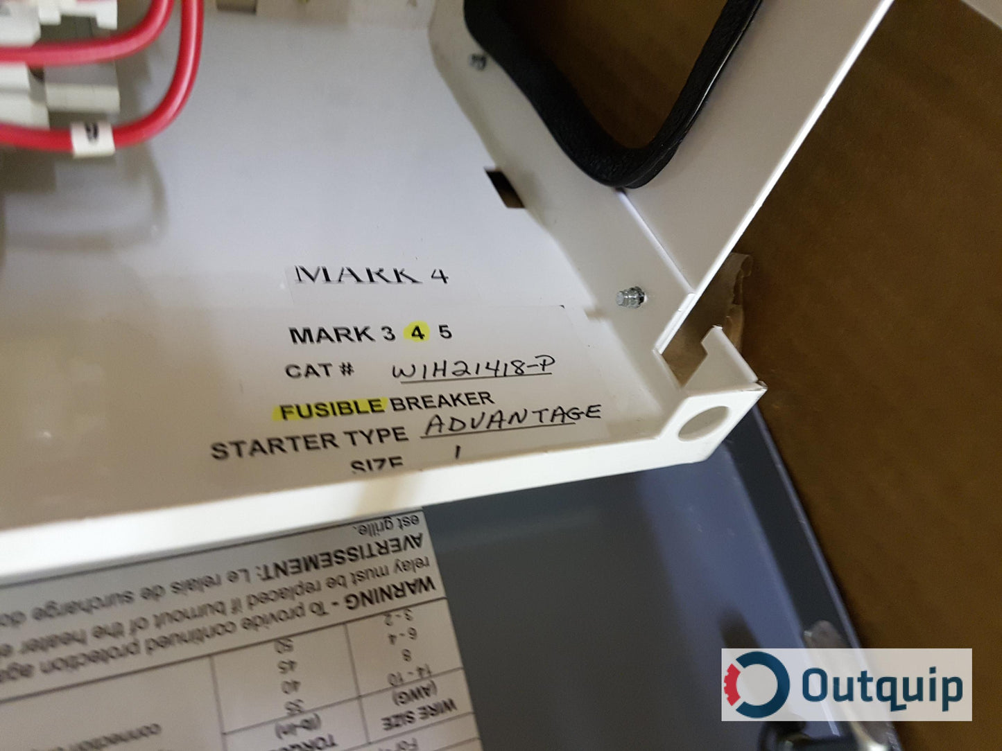 STARTER,SIZE 1 CUTLER-HAMMER REVERSING FVR NEMA FULL VOLTAGE MARK IV MCC #E1H21418P