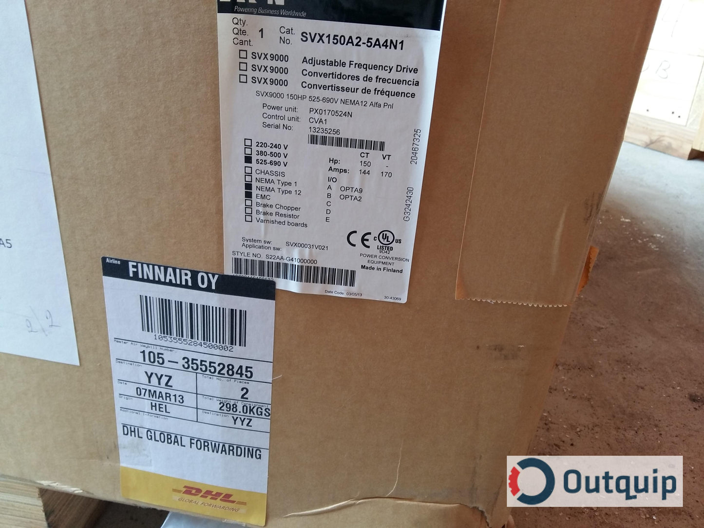 DRIVE AC VARIABLE SPEED 150 HP CUTLER HAMMER SVX150A2-5A4N1 NEMA 12 ENCLOSURE