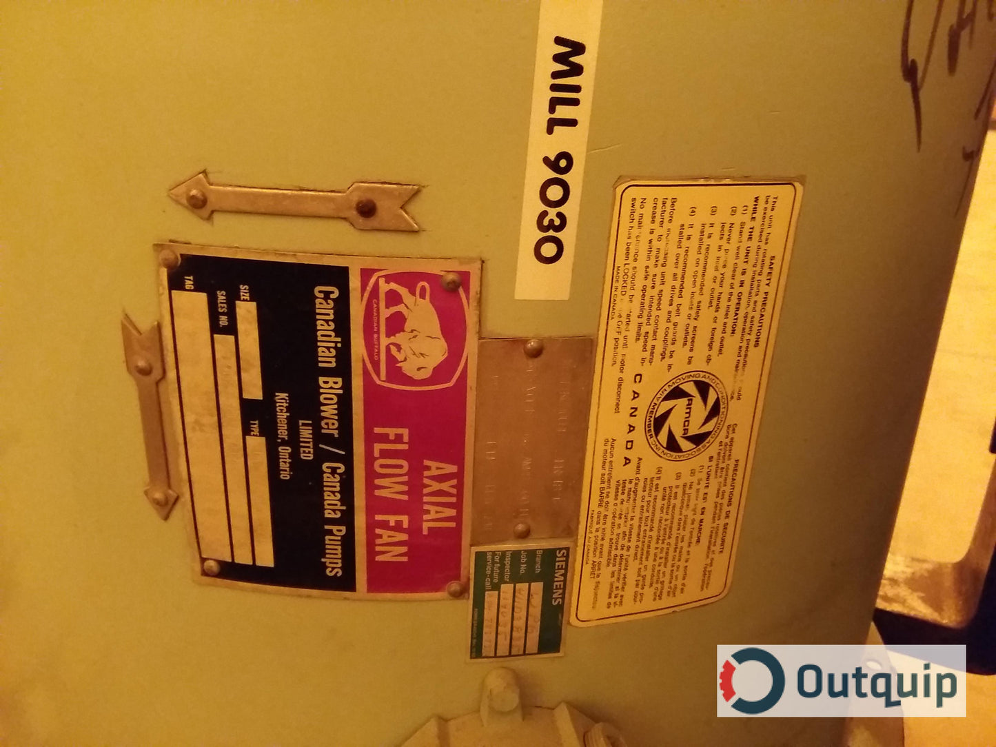Axial Flow Fan for Radiator for Westinghouse 500 HP 1784 RPM Motor