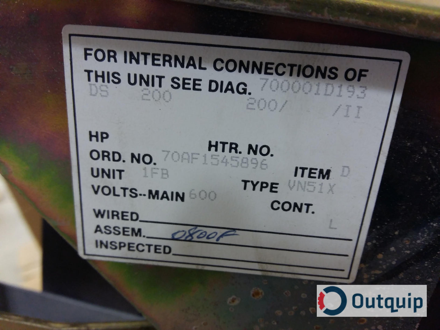 200Amp Disconnect Switch Cutler-Hammer
C/W FORM II CLASS C FUSE CLIPS, DOOR & HARDWARE FOR Cutler-Hammer