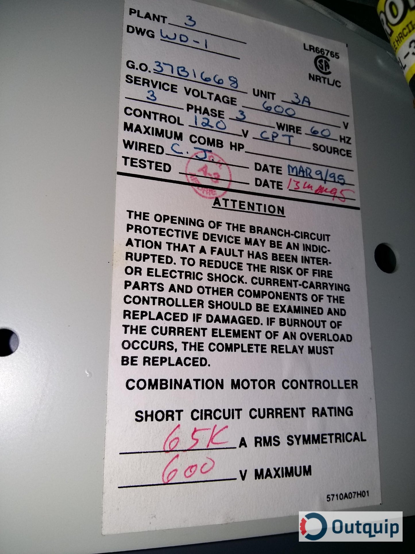 Cutler-Hammer WD-1 Starter