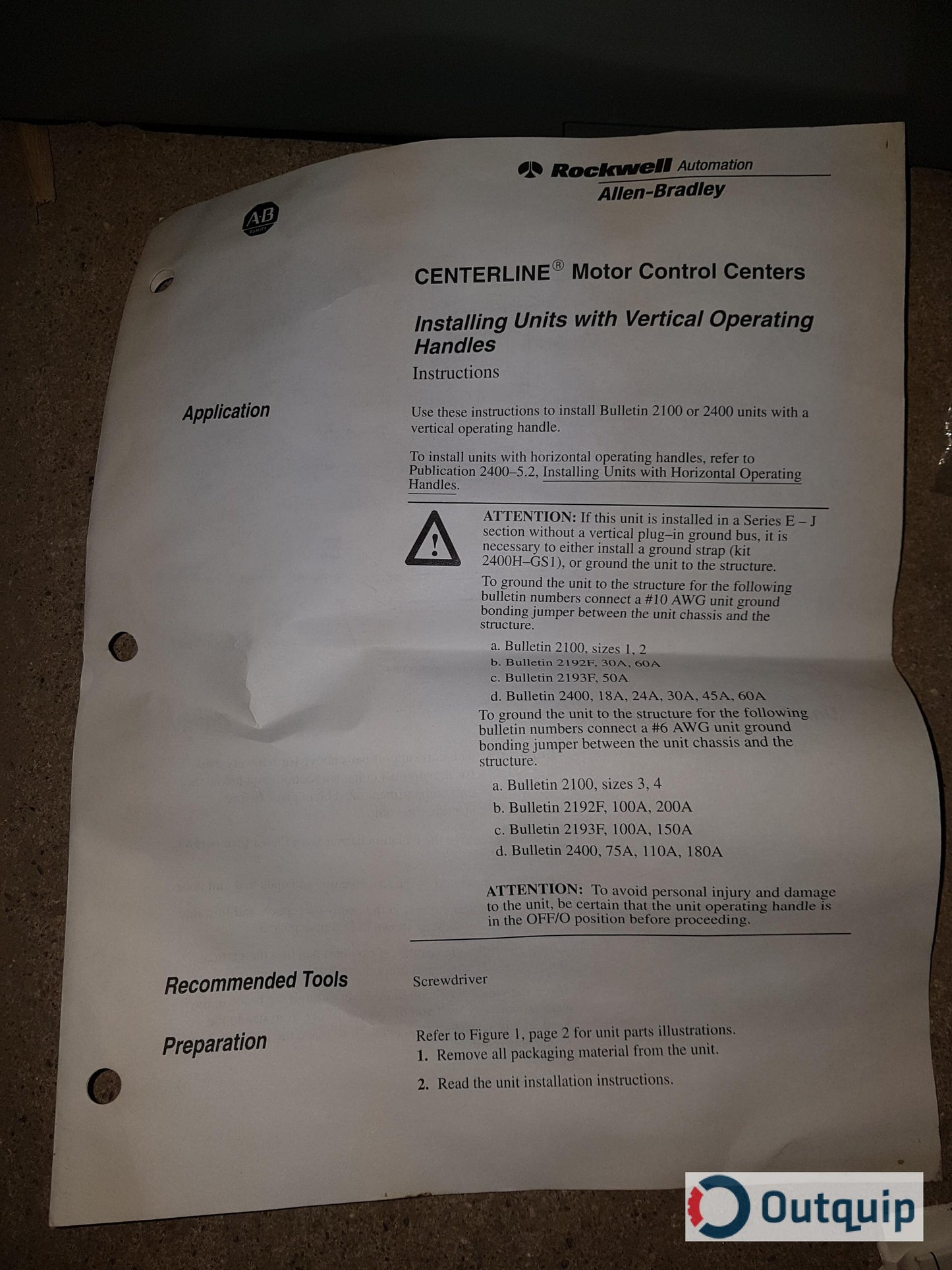 STARTER,ALLEN-BRADLEY SIZE 5 FOR UNIT SCA2100MCC *FOR EFFLUENT BUILDING MCC