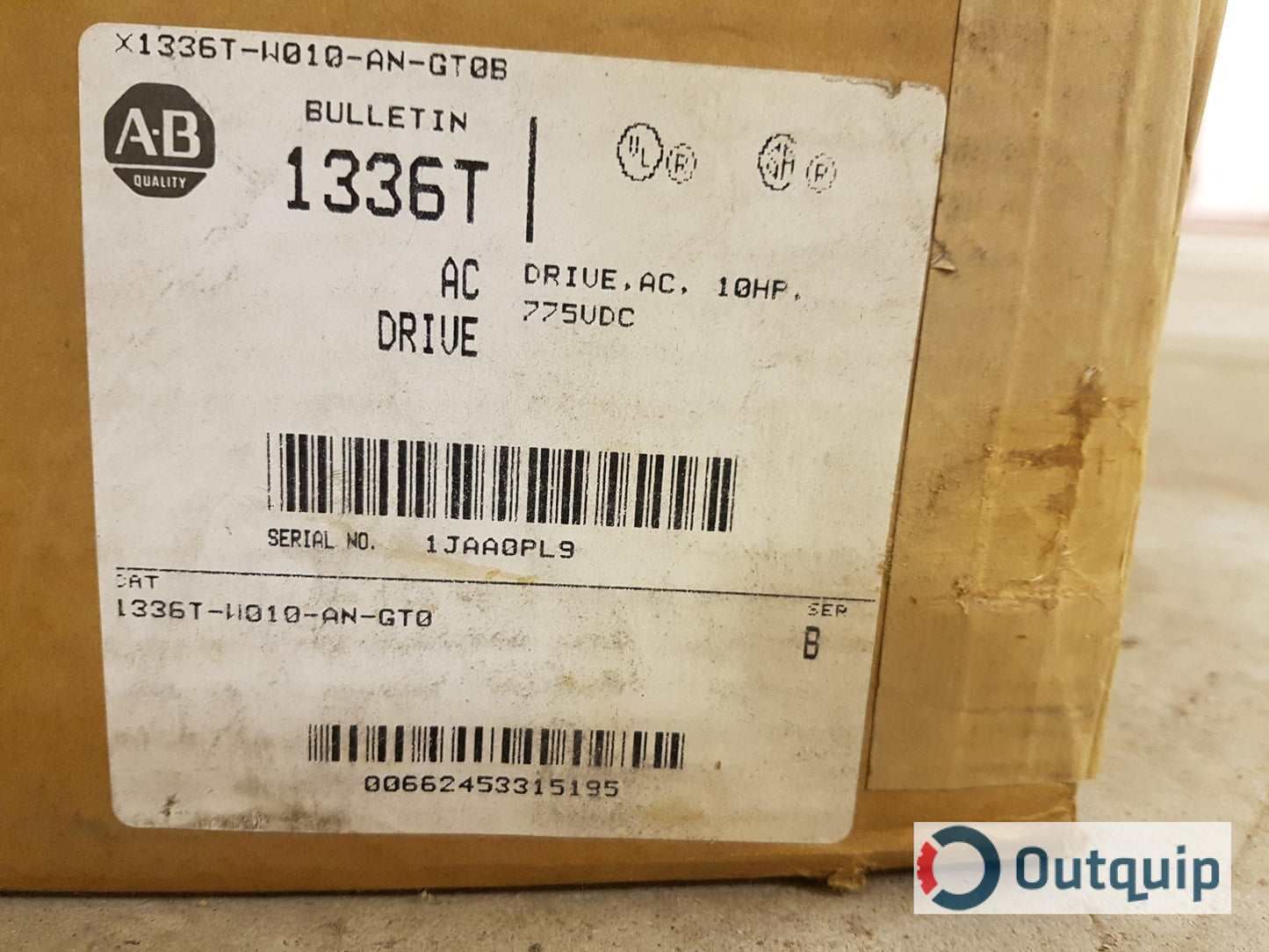 Allen-Bradley 1336T AC DRIVE, 10 HP, 775VDC