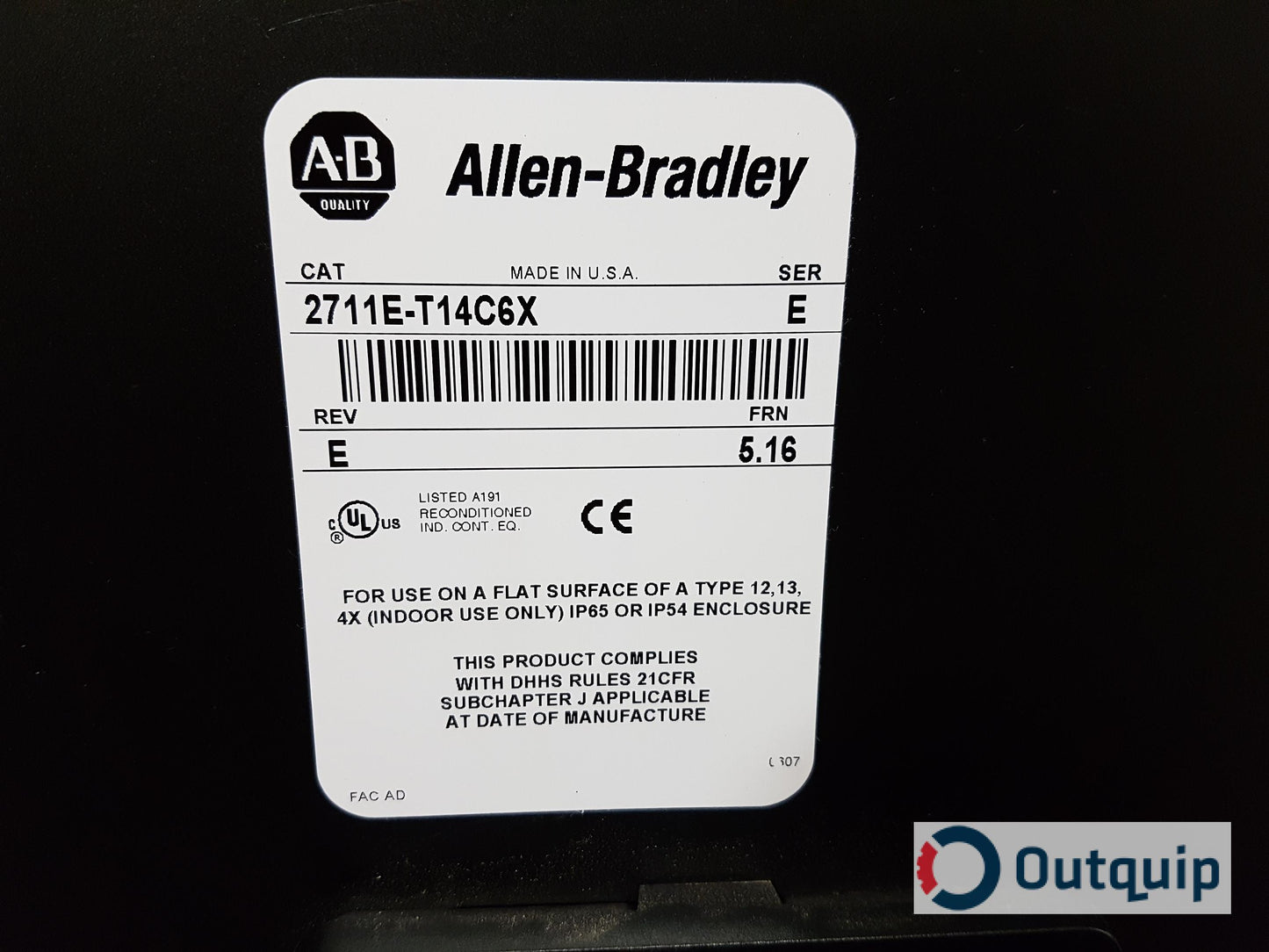PANELVIEW 1400E ALLEN -BRADLEY PART #2711E-T14C6