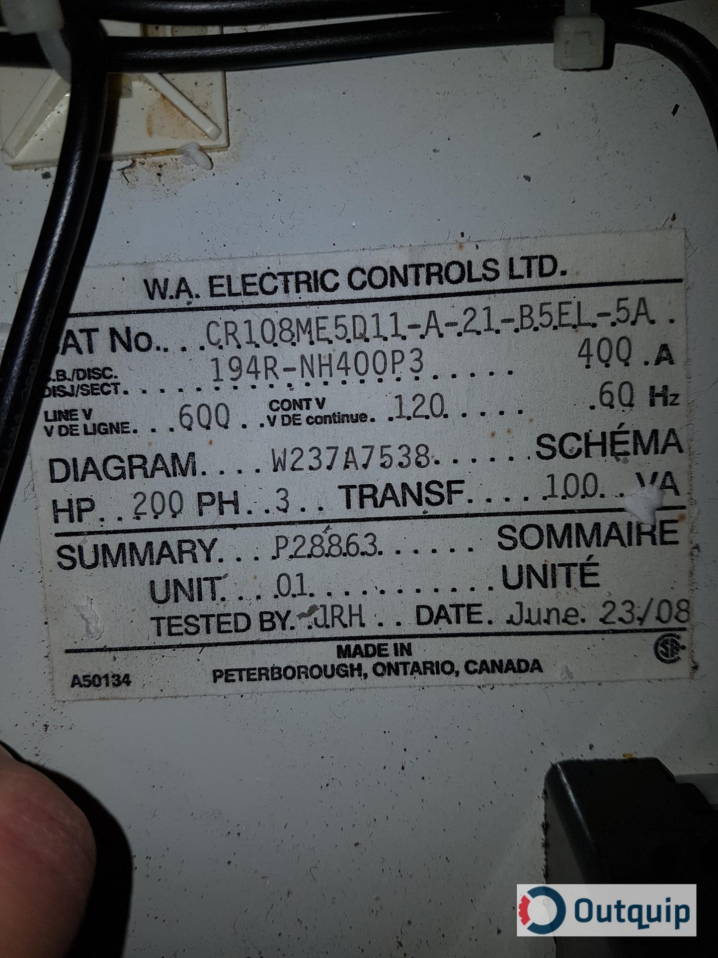 STARTER, CGE FVNR COMBINATION SIZE 5 FUSIBLE TYPE HRC II FUSING CONTACTOR