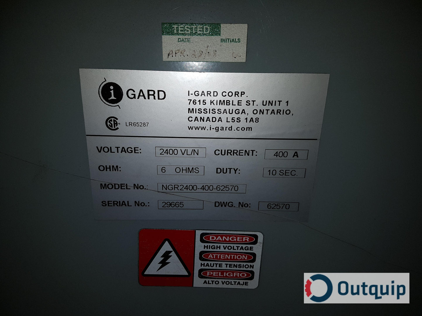 I-GARD Corporation
neutral grounding resistor