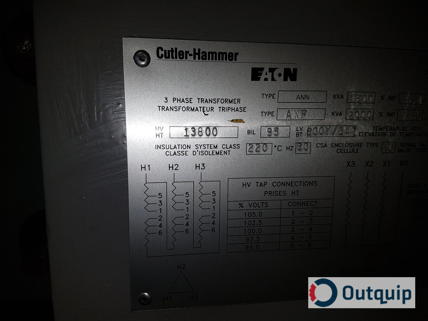 Cutler-Hammer 1500 kVA Transformer