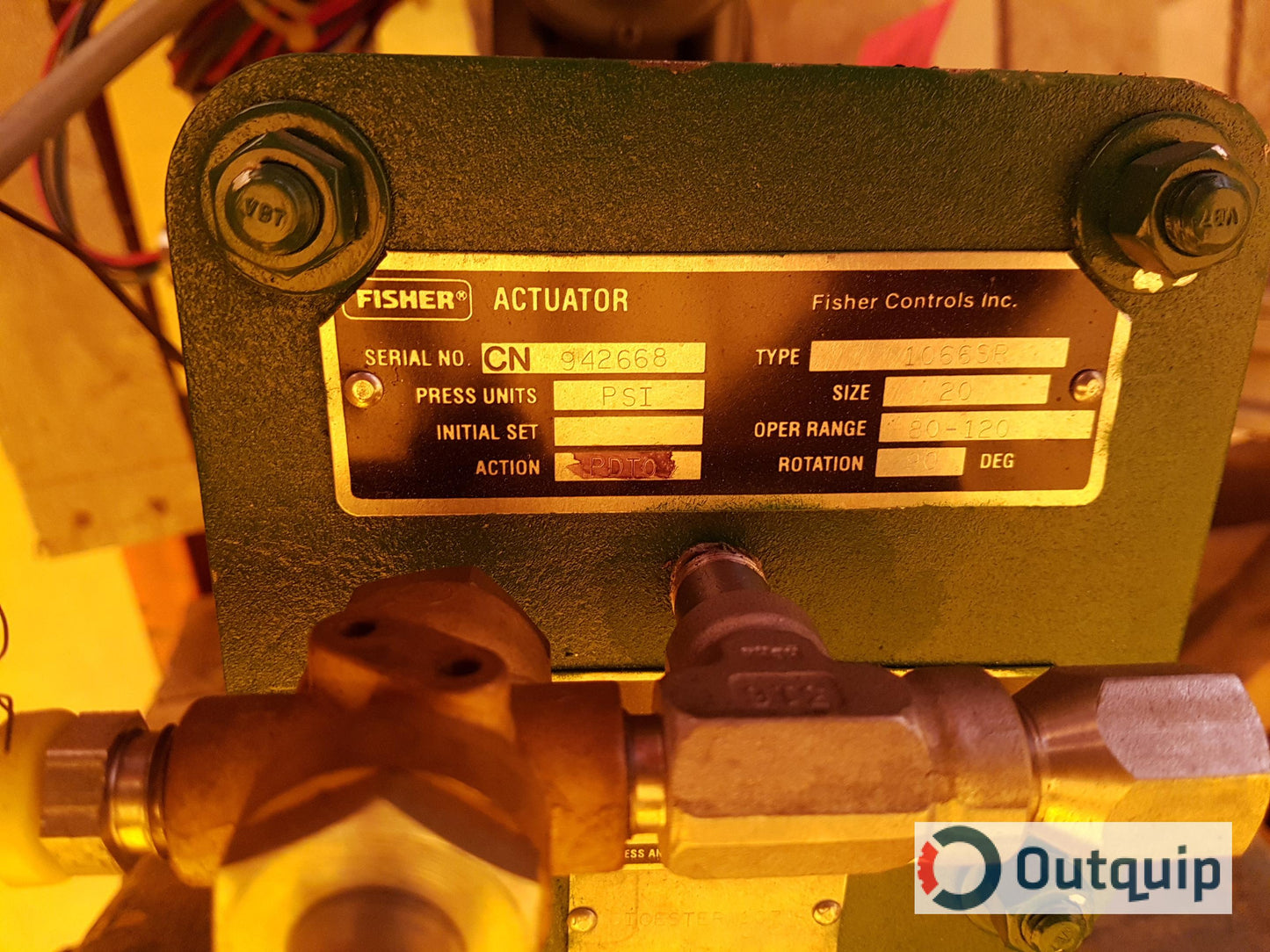Fisher Actuator:
Type: 1066SR
Size: 20
Fisher Body:
Type: 8550
Size: 4"
Rating: CL150