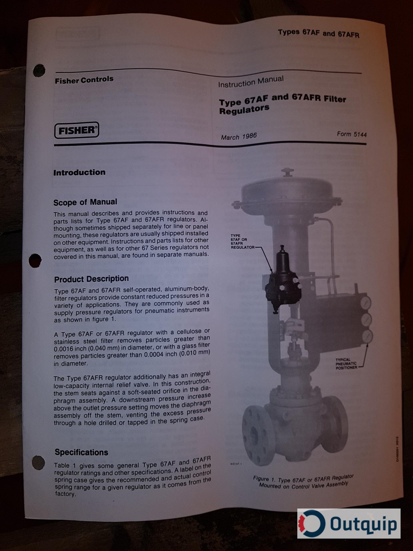 Fisher Actuator:
Type: 667
Size: 50
Travel: 3/4
Fisher Body:
Type: HPS
Size: 2
Rating: CL1500