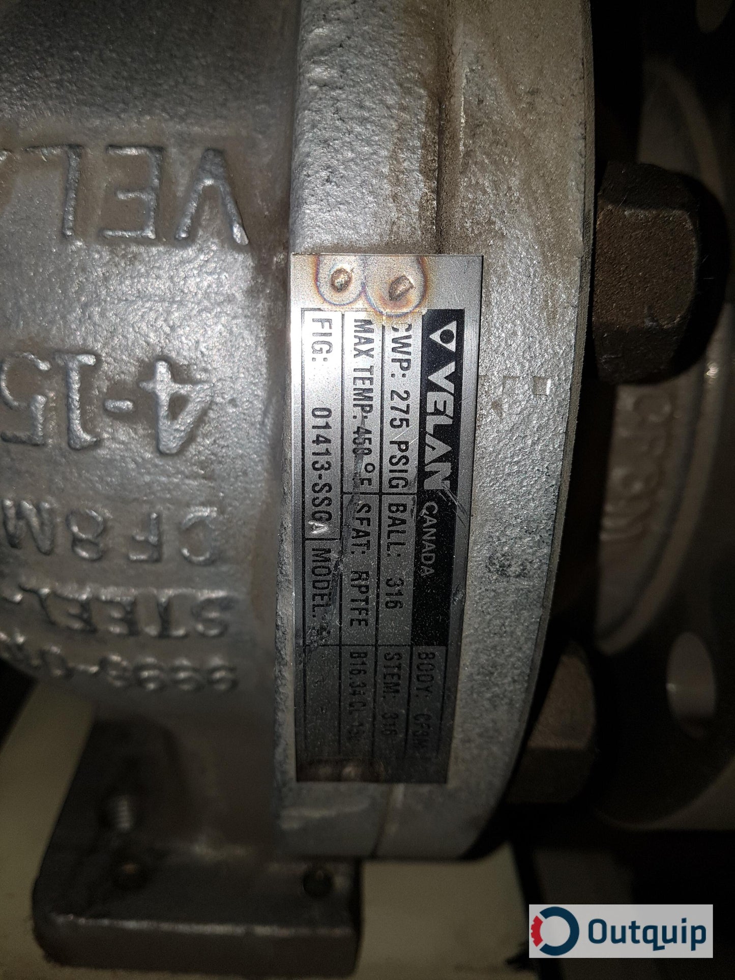 VALVE, VELAN 4" SB150 ELOMATIC 1035-GO-ASCO-67AFR -REPAIRABLE *FOR TRS ODOUR REDUCTION