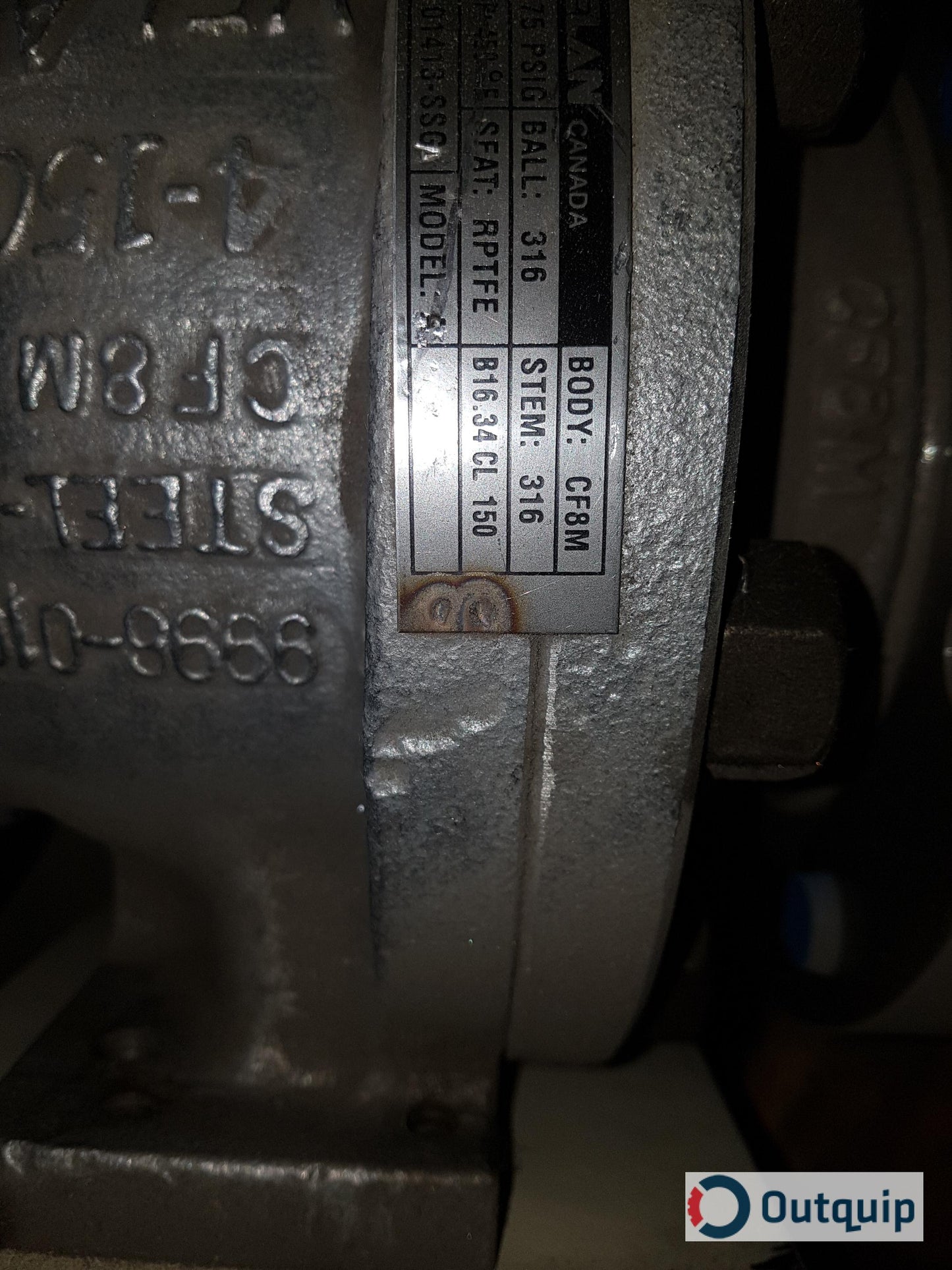 VALVE, VELAN 4" SB150 ELOMATIC 1035-GO-ASCO-67AFR -REPAIRABLE *FOR TRS ODOUR REDUCTION