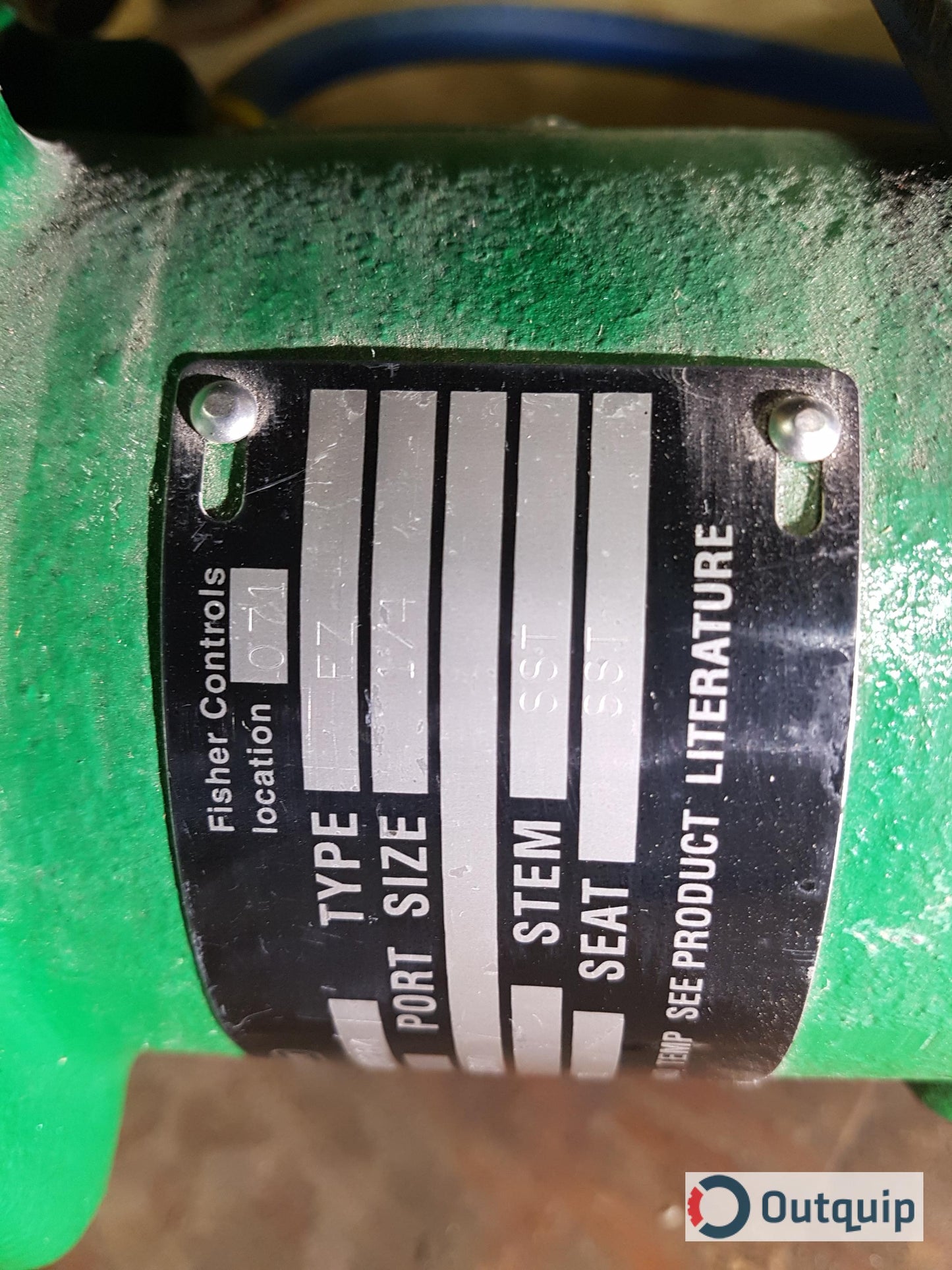 VALVE, CONTROL 1" FISHER TYPE EZ-6678-546 MICRO FORM FLANGED BODY 3/8 M FORM TRIM REVERSE