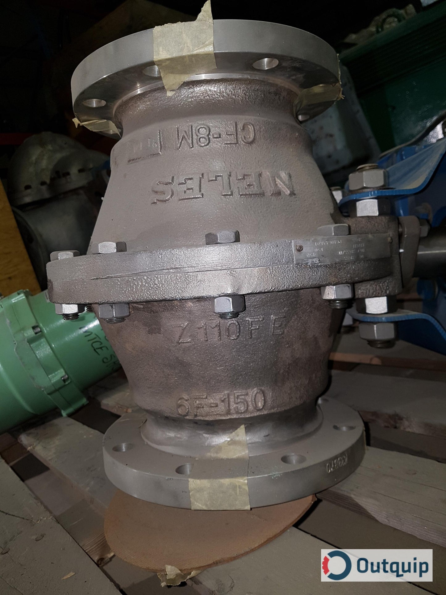 VALVE, BALL FULL BORE 6" NELES CLASS 150 FLANGED 316SS STELLITE SEATS C/W BC16