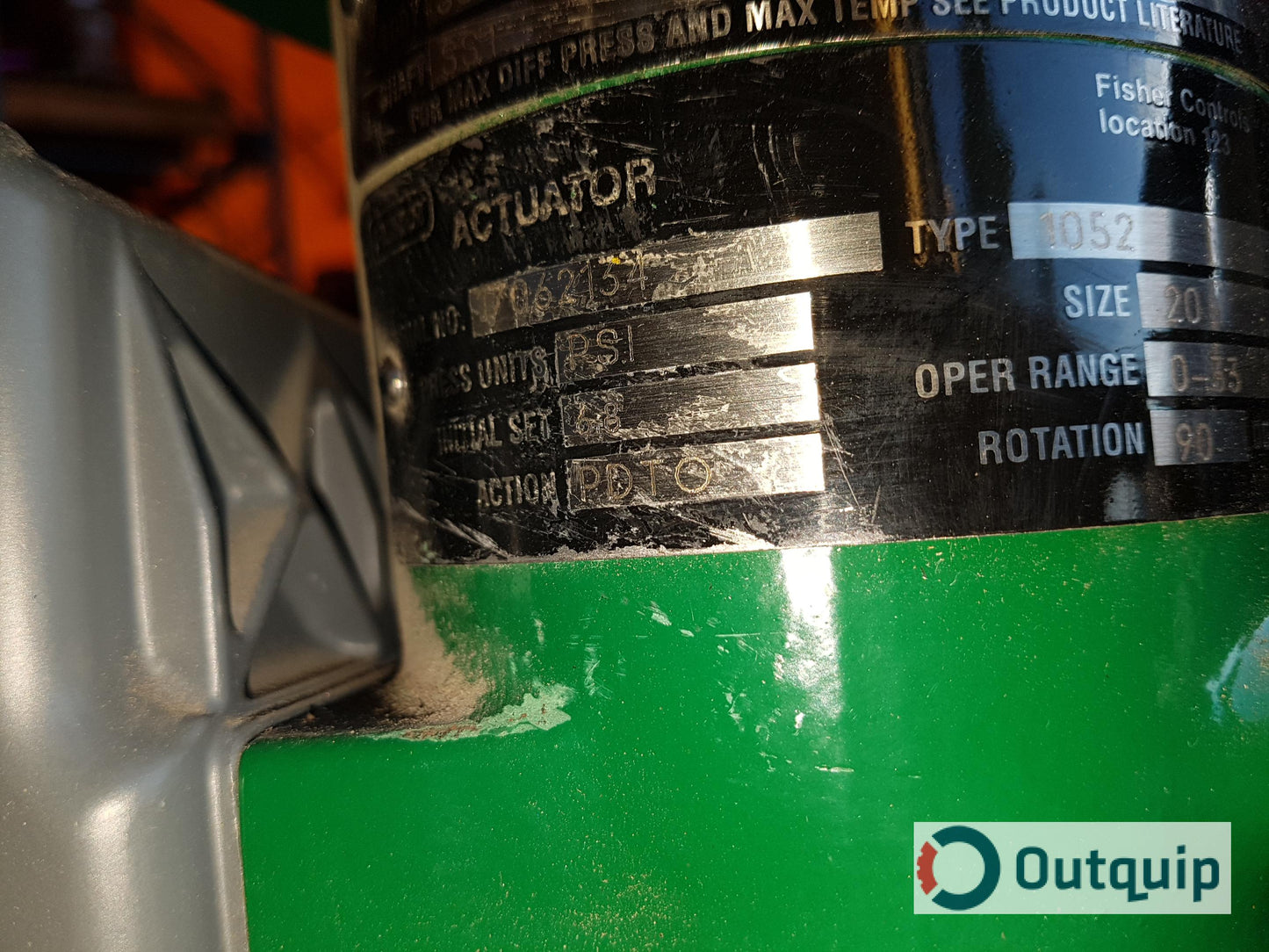 VALVE,CONTROL PEROXIDE OFFLOADING & STORAGE FISHER 1" V150 ROTARY 1052 SIZE 20 AS