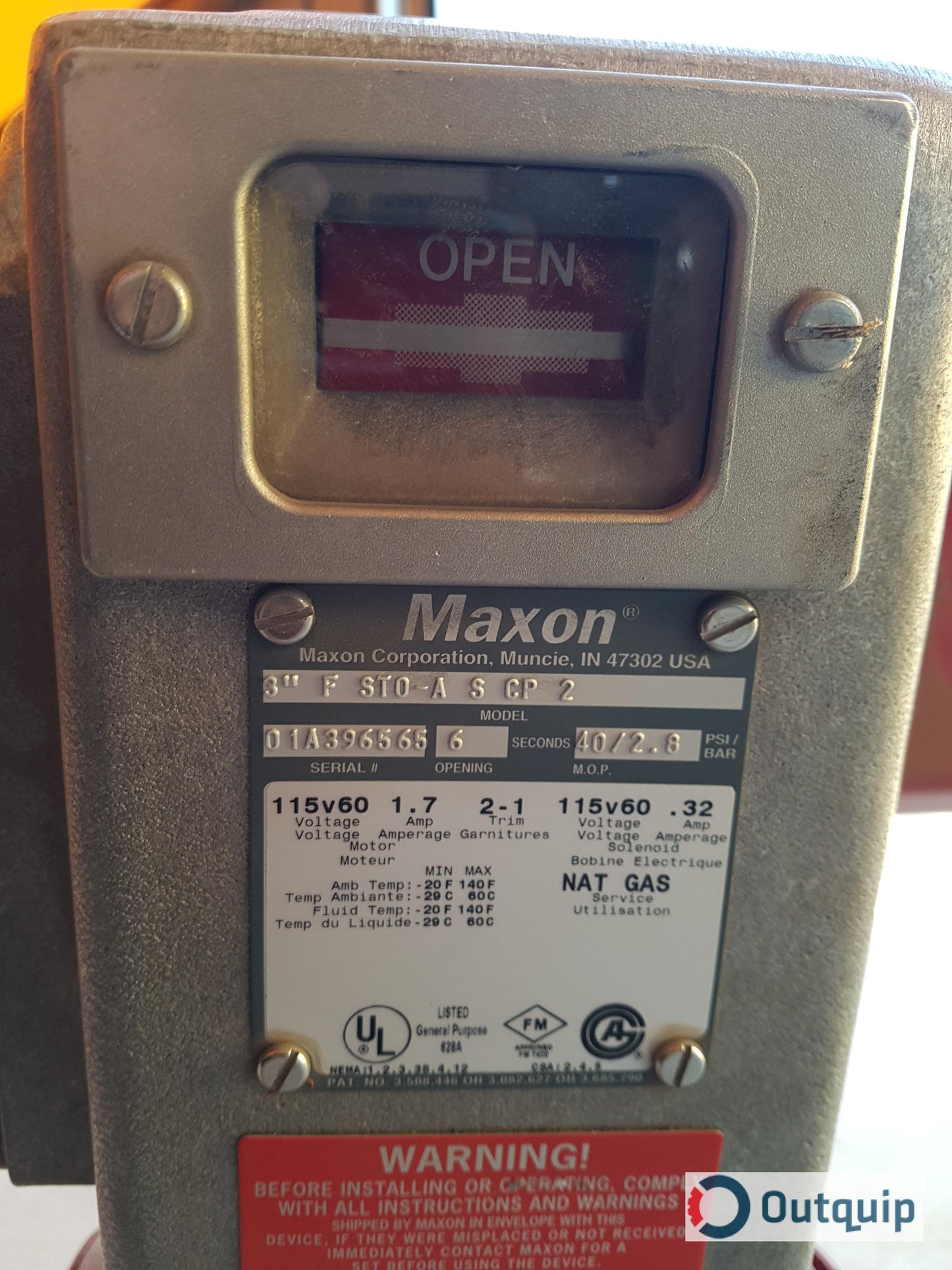 VALVE,BLEED, MAXON NATURAL GAS MODEL 3" CP STO-A 150# ANSI RAISED FACE FLANGE, STEEL BODY