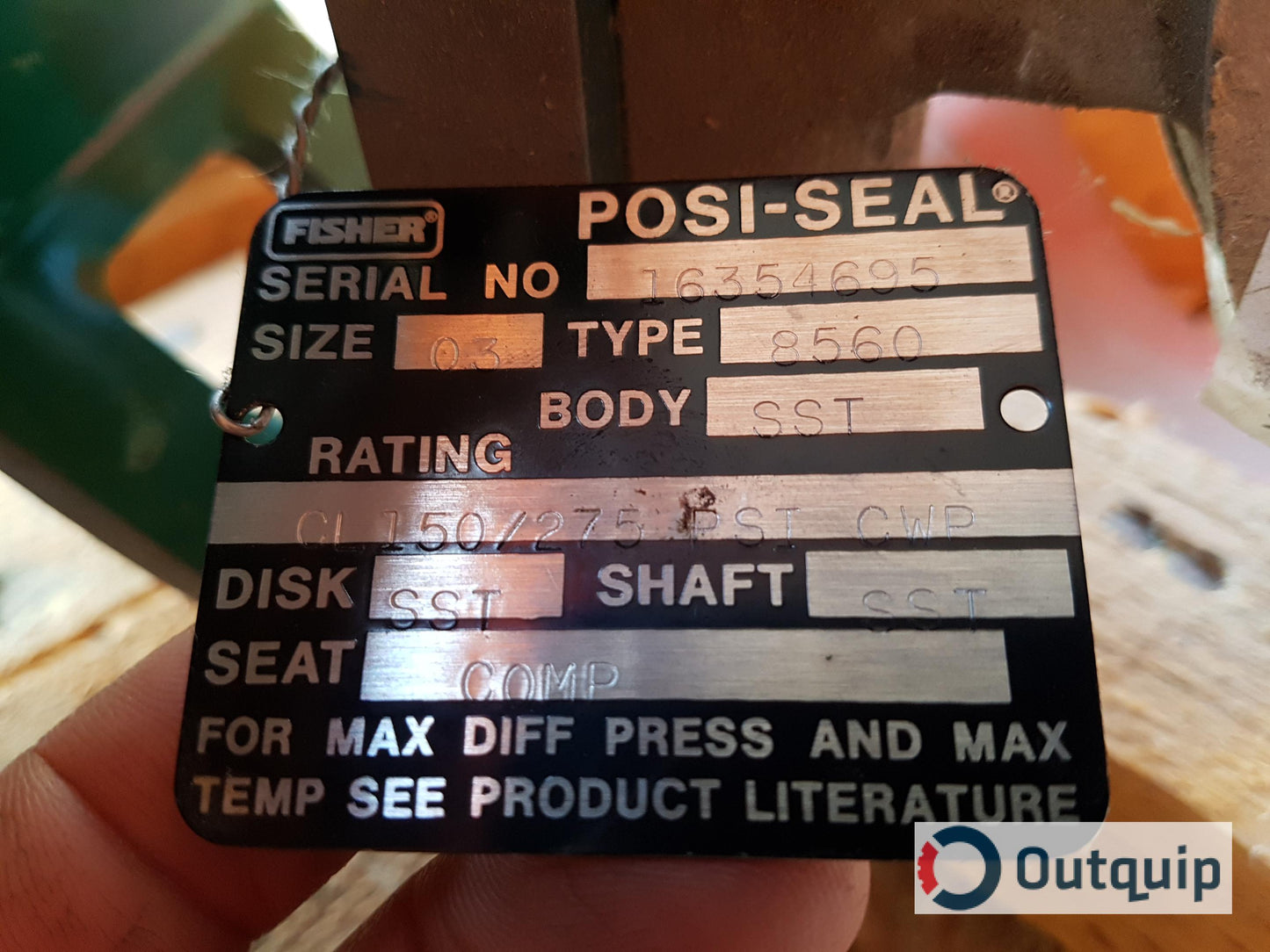 Fisher Posi-Seal 8560
CL 150 / 275 PSI CWP
3"