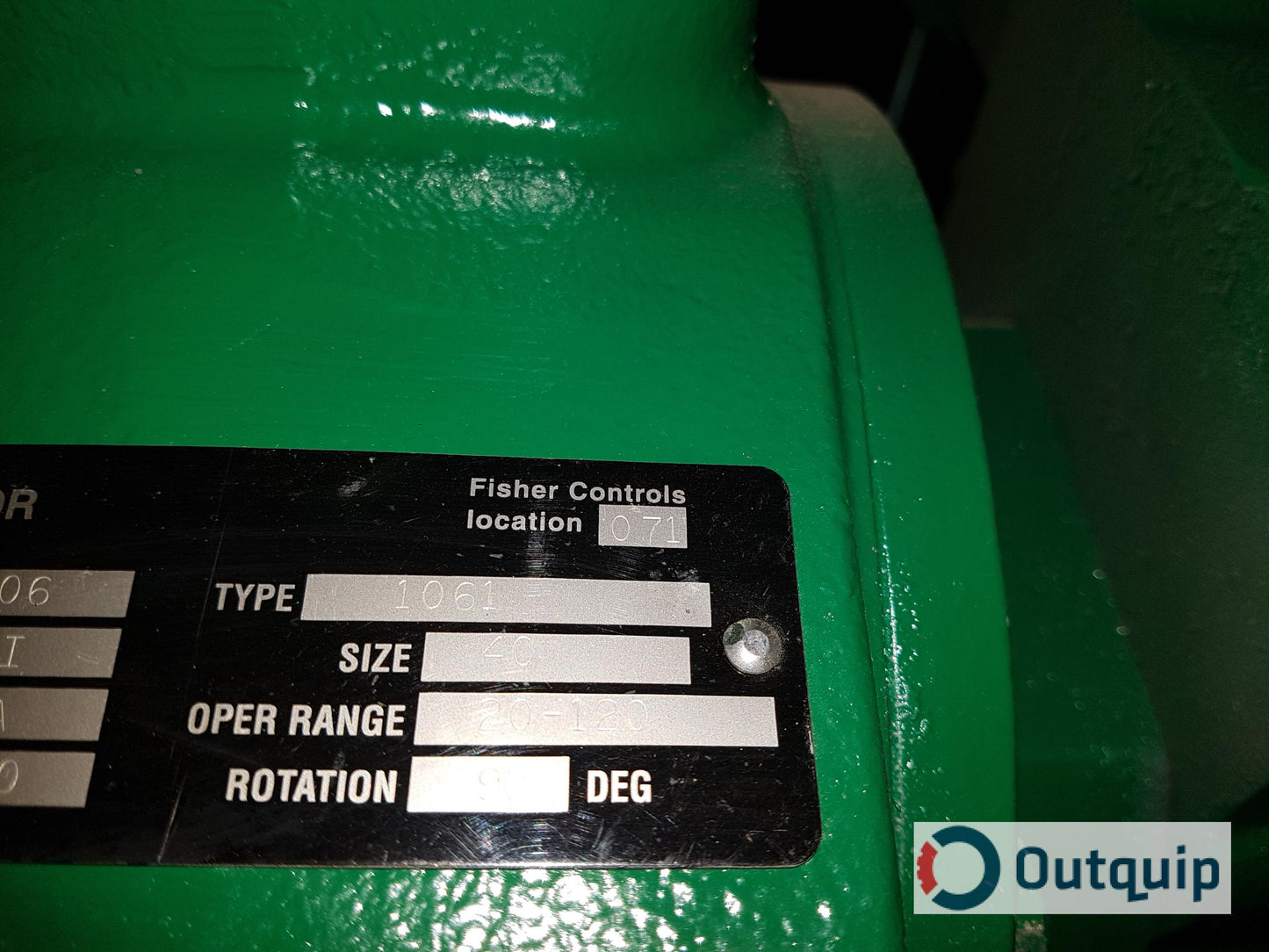 Fisher Actuator:
Type: 1061
Size:40
Fisher Body:
Size: 10"
Type: V150