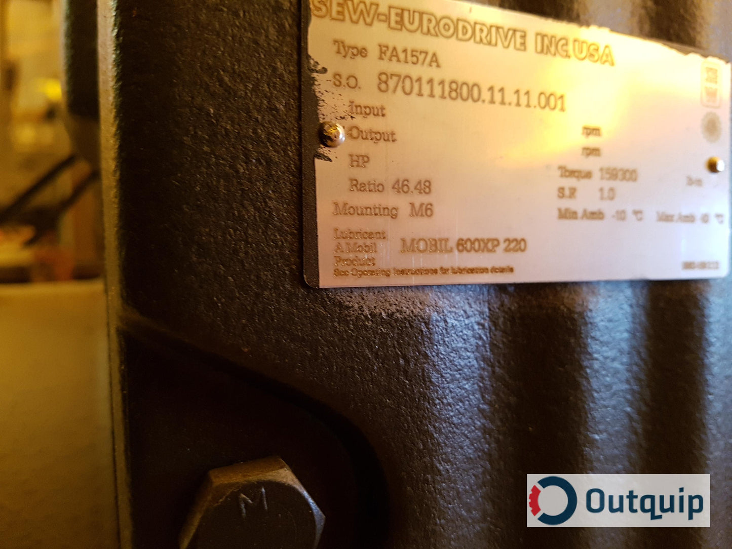 Sew-Eurodrive
RF97/A
Ratio: 14.62:1