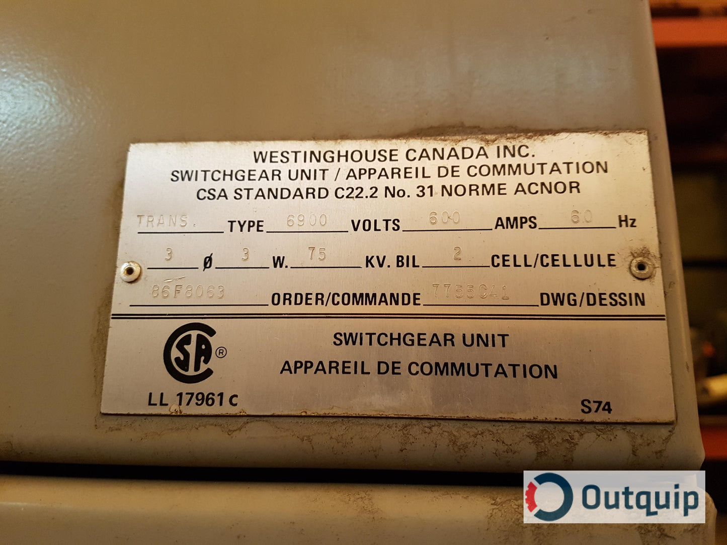 Westinghouse Switchgear Unit