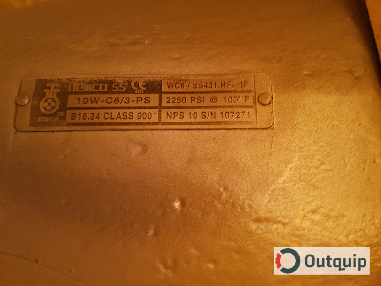 Newco 55 Gate Valve 10"
Model: 19W-C6/3-PS