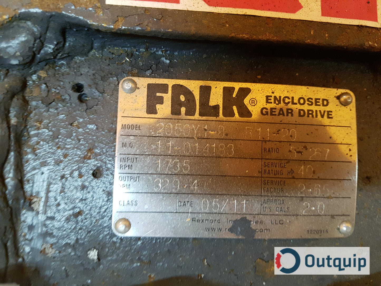 Falk Enclosed Gear Drive Model: 2050Y1-B R11-20 Ratio: 5.267