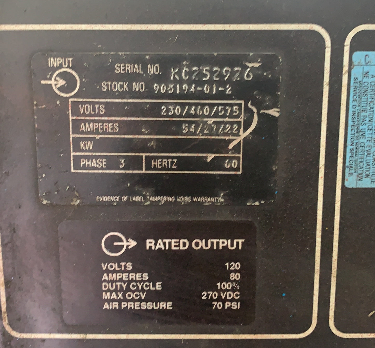Miller spectrum 750 DC PLASMA SYSTEM