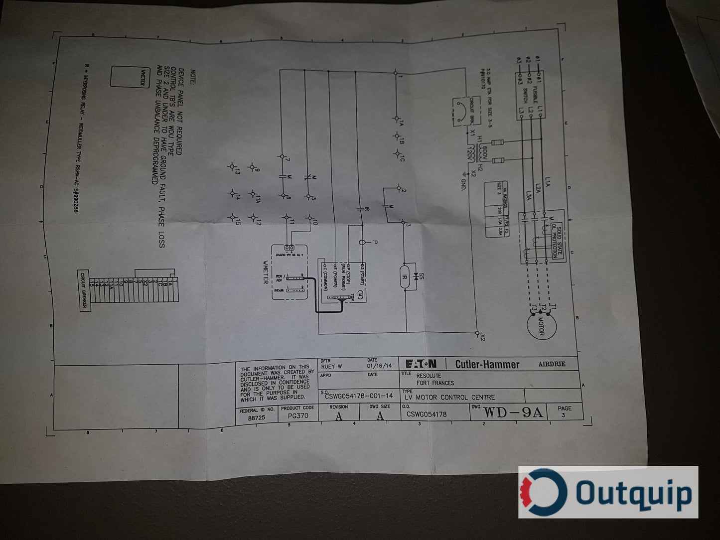 Cutler-Hammer WD-9A Starter
