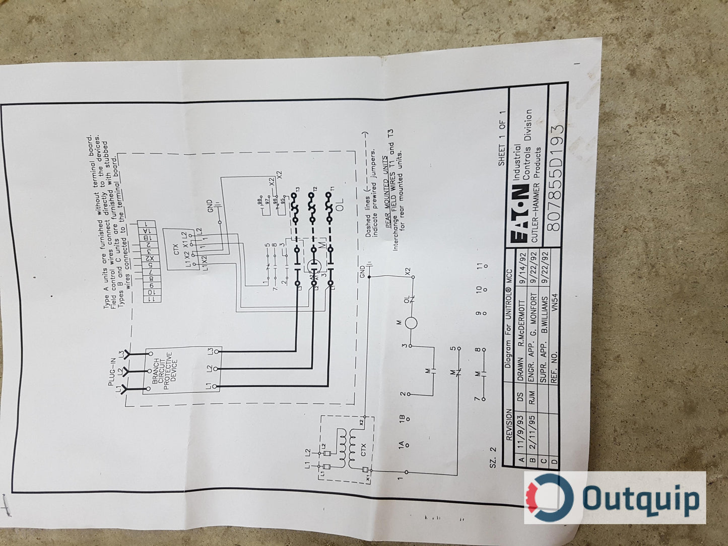 STARTER,SIZE 2 CUTLER-HAMMER FVNR PART #CALG82021,600 VOLT, 3 PHASE,60 AMP FOR FREEDOM