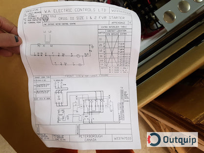 STARTER SIZE 1 CGE #CR111ME1D4 -A22-B1EG-5 FVR COMBINATION C/W 100VA CONTROL TRANSFORMER