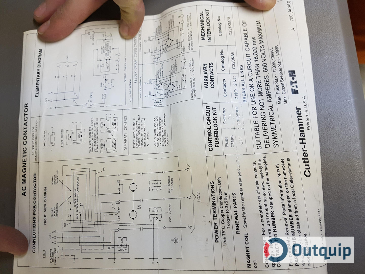 AC Magnetic Contactor -- CONTACTOR,CUTLER HAMMER FREEDOM SIZE 6 OPEN STYLE 600V COIL #CN15TN3DB