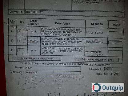 Allen-Bradley
CAT: 1336T-W125-AN-GT0  SER B
700V 300A