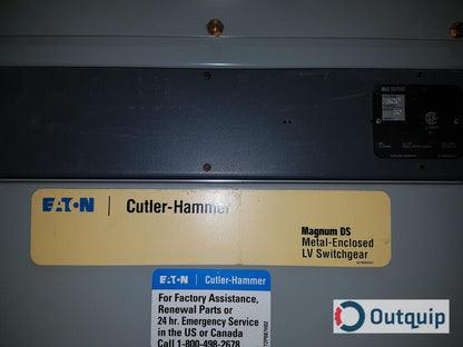 Cutler-Hammer Magnum DS Metal Enclosed LV Switchgear
W/   1 X Digitrip 520 Magnum DS MDS630 (3000A TRIP)
AND  4 X Digitrip 520M Magnum DS MDS608 (600A TRIP)
AND  1 X Square D PowerLogic ION 7550