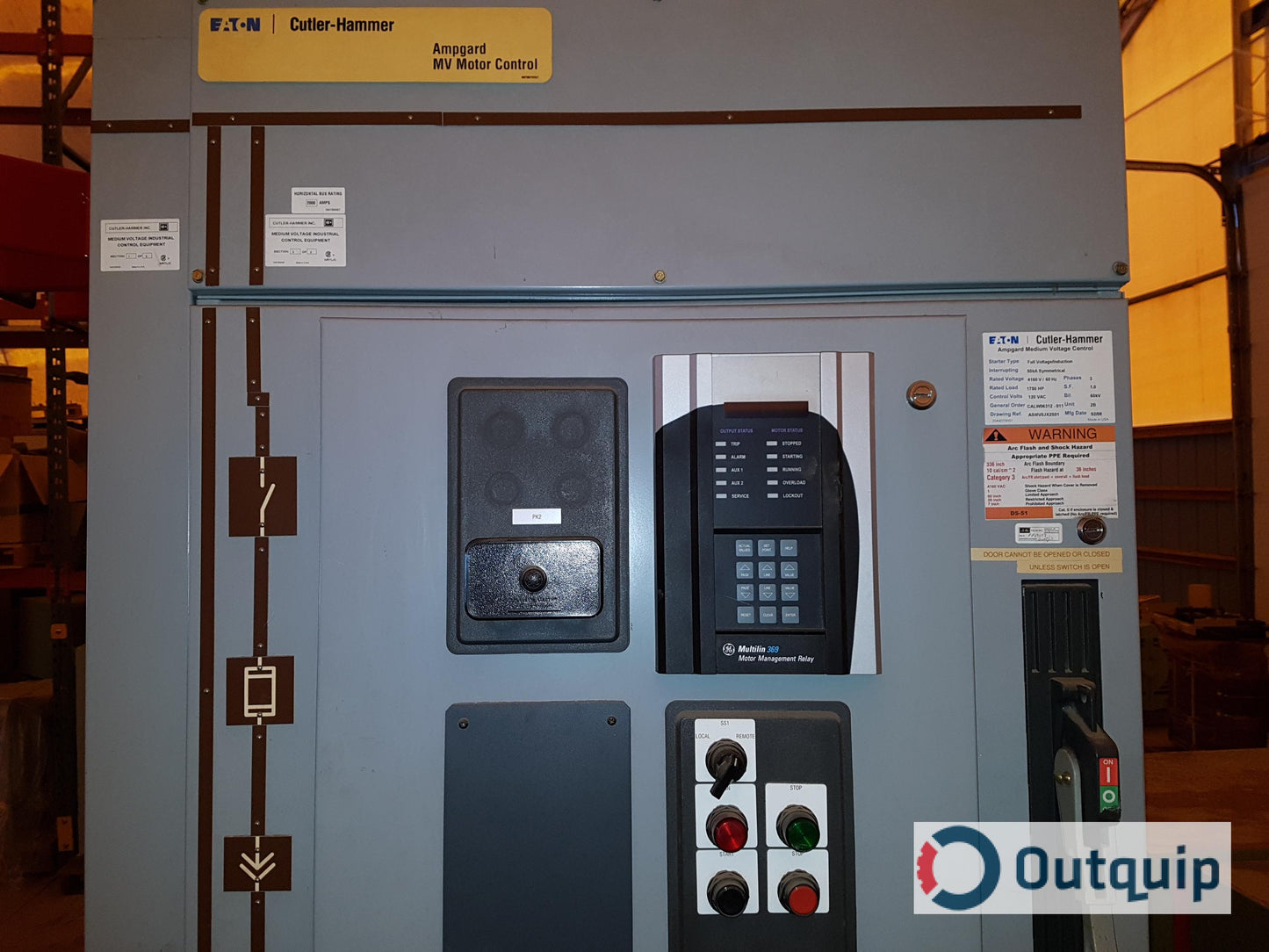 Cutler-Hammer Ampgard MV Motor Control
w/ 2 x Full Voltage/Induction Starter 1750 HP
&amp;  2 X GE Multilin 369 Motor Management Relay