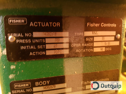 VALVE 3&quot; FISHER #V150/1052-33/ 3620J BODY 317SS TRIM HD METAL BALL SEAL FAIL CLOSED AIR TO