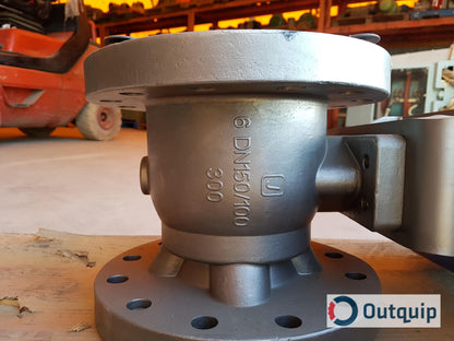 VALVE, 6&quot; METSO MODEL 730S313700WT, ONE PIECE BODY RATED TO 500 DEG F C/W 300#