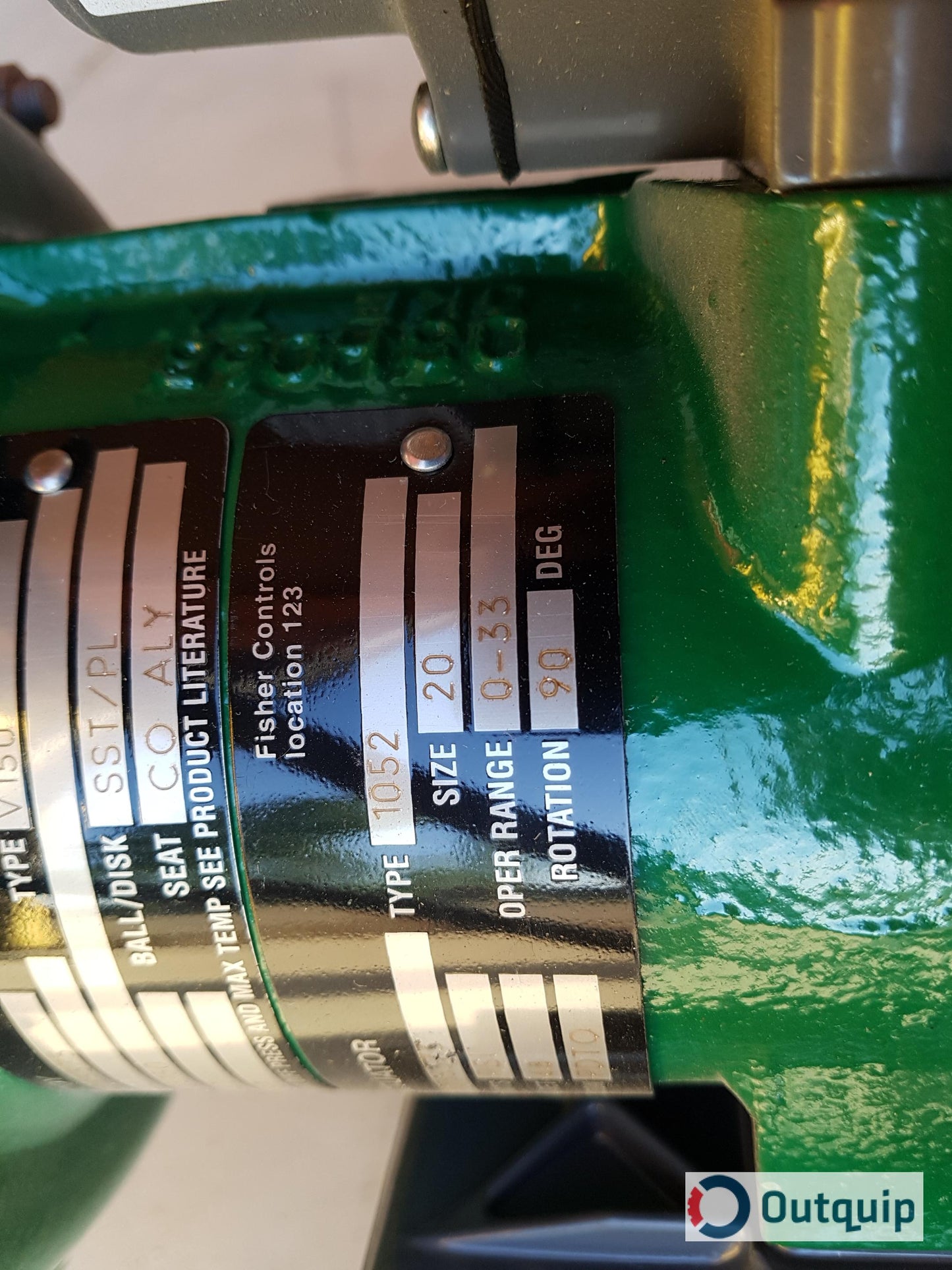 VALVE, BALL FISHER TYPE V150 SIZE 1&quot; 150# ANSI FLANGED 317SS BODY C/W 1052 SPRING