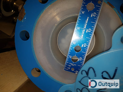 VALVE,BALL 4&quot; FULLY PFA LINED 9&quot; F-F 150 LB FLANGED FOR CLO2 SERVICE MODEL TECHNOVA