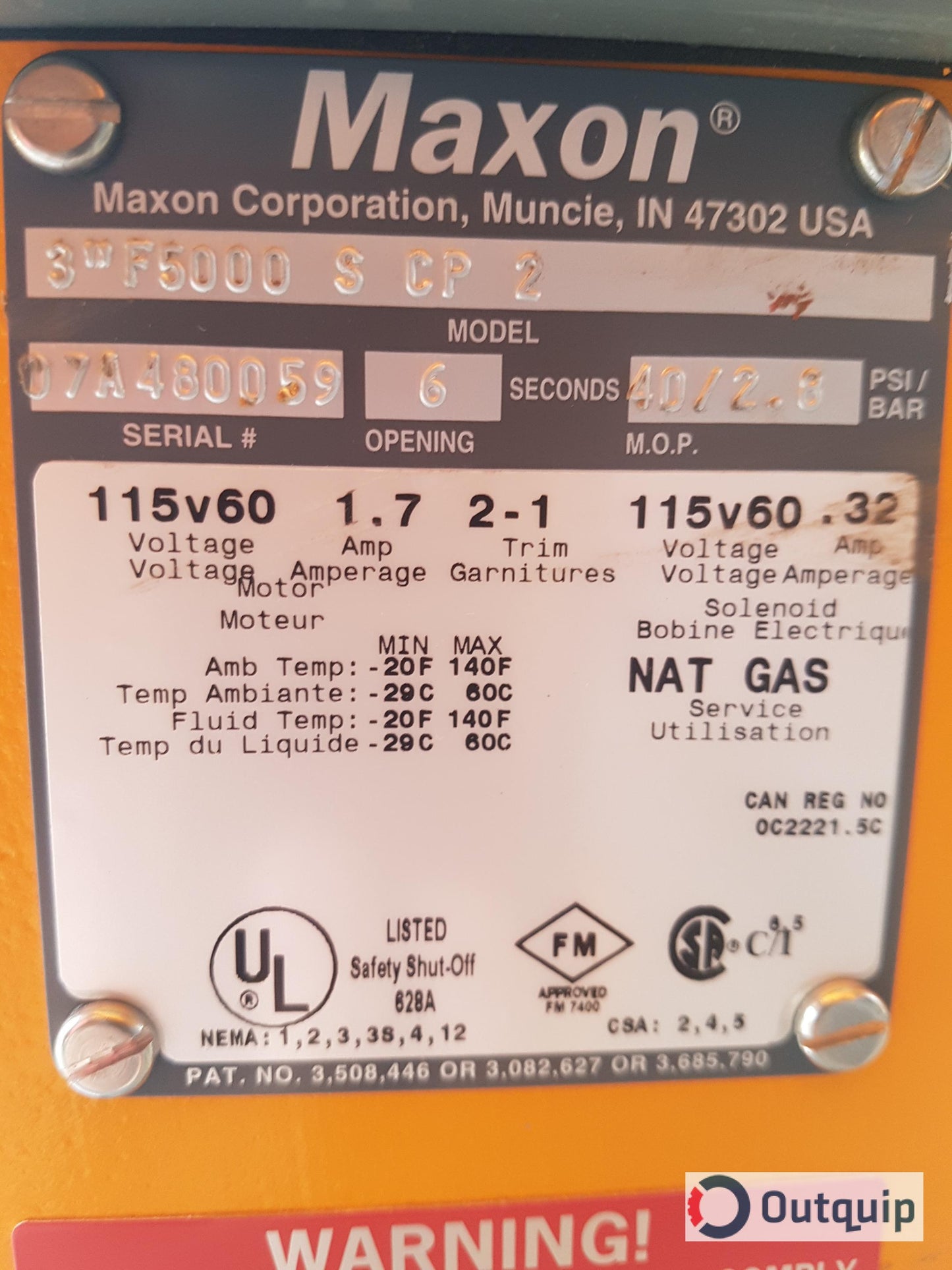 VALVE,BLOCK, MAXON NATURAL GAS MODEL 3&quot; CP 5000 150# ANSI RAISED FACE FLANGE, STEEL BODY