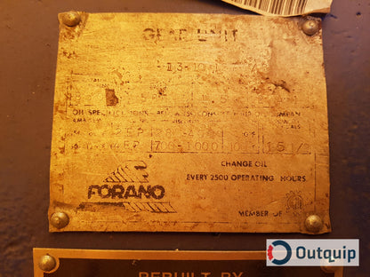 Forano Gear Reducer Size SI-13-11 Ratio: 3.5:1